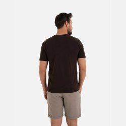 Męska klasyczna koszulka z guzikami BRĄZOWA, elegancka MORAJ!